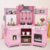 Kids Corner Wooden Playset Pretend Toddler Kitchens Cooking Toy Light JOYLDIAS