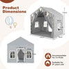 Indoor Toddler Tent 3-4 Kids Large Play Tent House w/Star Lights-Grey