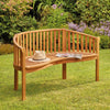 Acacia Wooden Banana Bench Water Resistant Outdoor Furniture Garden Patio