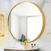 Round Metal Gold Wall Mounted Makeup Glass Mirror Vanity Bathroom Dressing Decor