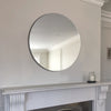 Mirror Large Art Deco Glass Frameless Round Venetian Wall Mirror 80cm x 80cm
