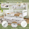 Platform Bed with Drawers & Bookcase 3ft Single Bed Household Bed 90x190, White