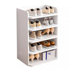 5 Tier Wooden Shoe Rack Tall Storage Shelf Unit Cabinet Organiser Footwear Stand