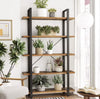 Bookshelf 5-Tier Industrial Stable Bookcase Storage Rack Standing Easy Assembly