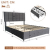 Double Bed Frame with 4 Storage Drawers Upholstered Headboard with USB, Grey