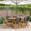 Folding Garden Chairs 6 pcs Black Poly Rattan and Solid Wood J8S7