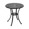 Garden Hollow Top Design Side Table with Parasol Hole Cast Aluminum Dining Table