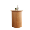 Oak Effect Round Side Table Coffeee Table Panelled Table Home Furniture