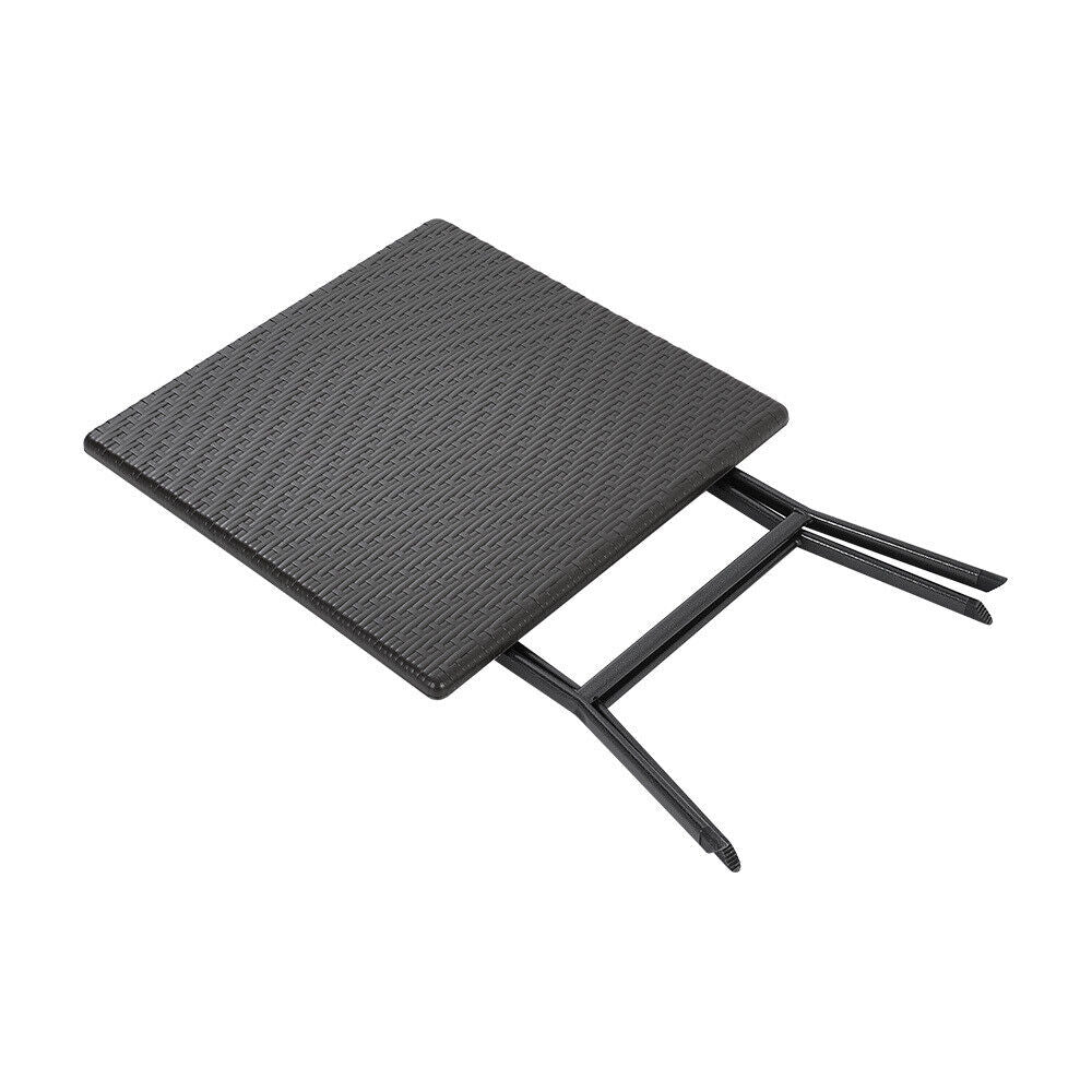 Rattan Garden Dining Table and Chairs Set Folding Camping BBQ Picnic Table Bench