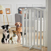 Folding 3/4 Panels Baby Safety Wooden Gate Pet Dog Barrier Stair Doorway Guard