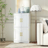 Bathroom Floor Storage Cabinet 110cm Freestanding Pantry Cabinet-White