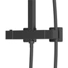 Modern Thermostatic Mixer Shower Set Square Black Finish Twin Head Exposed Valve