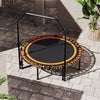 48" Round Foldable Mini Fitness Trampoline w/ U Shape Adjustable Height Handle