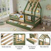 Wooden House Bed with 2 Storage Drawers & Slatted Frame 3ft Single Canopy Bed