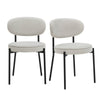 Dusk Mia Taupe Boucle & Black Metal Set of 2 Dining Chairs RRP £150