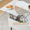 Wooden Lift Up Top Coffee Table With Storage Shelf Living Room Home Office White
