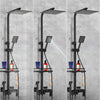 Exposed Shower Taps Mixer Valve Black Bathroom Square Twin Head Bar Shower Set
