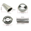 2x 60mm Chrome Stainless Steel Car Tail Exhaust Pipe Tip End Trim Racing Muffler