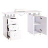 Professional White Manicure Table Salon Nail Station Beauty Desk +Dust Collector