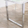 White Modern Large Dining Room Table Kitchen Table Marble Effect Top Steel Legs