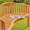 Acacia Wooden Banana Bench Water Resistant Outdoor Furniture Garden Patio