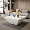 Tribesigns Coffee Table, Square Coffee Table with Faux Marble Tabletop, White