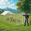 Walk-in Chicken Run 3x6x2m, Galvanised Coop Cage with Roof Cover & Lock