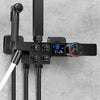 Bathroom Thermostatic Mixer Shower Set Square Black Twin Head Exposed Valve