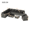 9-seater Outdoor Rattan Patio Garden Furniture Set Corner Sofa Set Lounge Grey