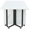 Space-saving Folding Dining Table Drop Leaf Table with Drawer Black Legs