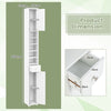 Bathroom Tall Cabinet Slim Freestanding Storage Organizer Cupboard With 2 Doors