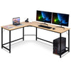 L-Shaped Corner Computer Desk Office Writing Workstation w/ CPU Stand Natural