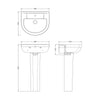 Bathroom 500mm Ceramic Wash Basin & Full Pedestal Modern Round 1 Tap Hole Sink