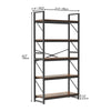 Bookcase 5 Tiers Book Shelf Wooden Shelving Display Storage Rack for Living Room