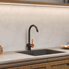 Matt Black Mono Mixer Tap Single Lever Kitchen Bathroom Sink Faucet Swivel Spout