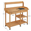 Wood Potting Bench Table Outdoor Removable Drawer Garden Planting Work Station