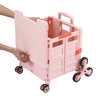 Folding Shopping Trolley Box 55L Camping Picnic Boot Cart Storage Stair Climbing