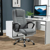 Vinsetto Linen Office Chair 360° Swivel High Back Wide Adjustable Seat Grey