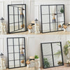 Black Industrial Style Black Metal Window Style Metal Frame Wall Mirror Decor