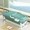 L-XL Folding Bathtub Adult Kids Portable Bath Tub with Cover Spa Sauna Relaxing