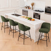 2X Breakfast Bar Stools Thickened Pad Linen Dining Chairs for Counter Kitchen
