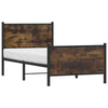 Metal Bed Frame with Headboard and Footboard Smoked Oak 80x200 Y8W8
