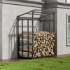Large Metal Log Store Wood Firewood Outdoor Garden Storage Logs Shed with Cover