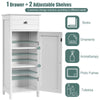 Bathroom Storage Cabinet Floor Standing Wooden Cupboard w/ Single Door & Drawer