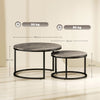 Industrial Nesting Coffee Tables Set of 2 Round Side End Tables for Living Room