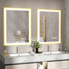 Oversize Anti-Fog LED Bathroom Mirror with Illuminated Lights Elegant Gold Edge