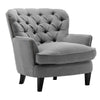 Chesterfield Accent Chairs Buttoned Back Linen Fabric Seats Armchair Single Sofa