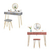 Dressing Table with Mirror 3 Drawers Stool Makeup Vanity Desk Bedroom Furniture