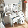 Dressing Table Makeup Desk Vanity Set w/ LED Lights Mirror + Stool + Drawers New