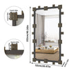 Vintage Rectangular Wall Mirror Metal Frame Slim Home Bedroom Bedside Hanging